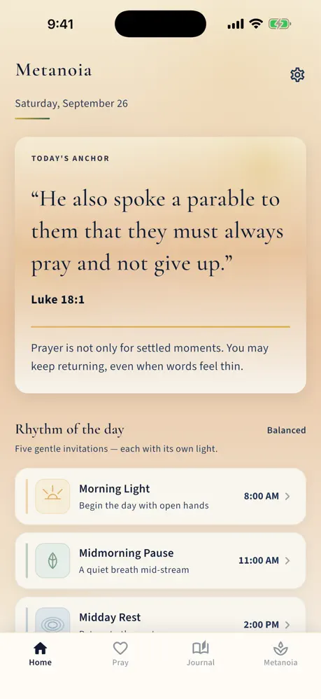 Metanoia Prayer app preview